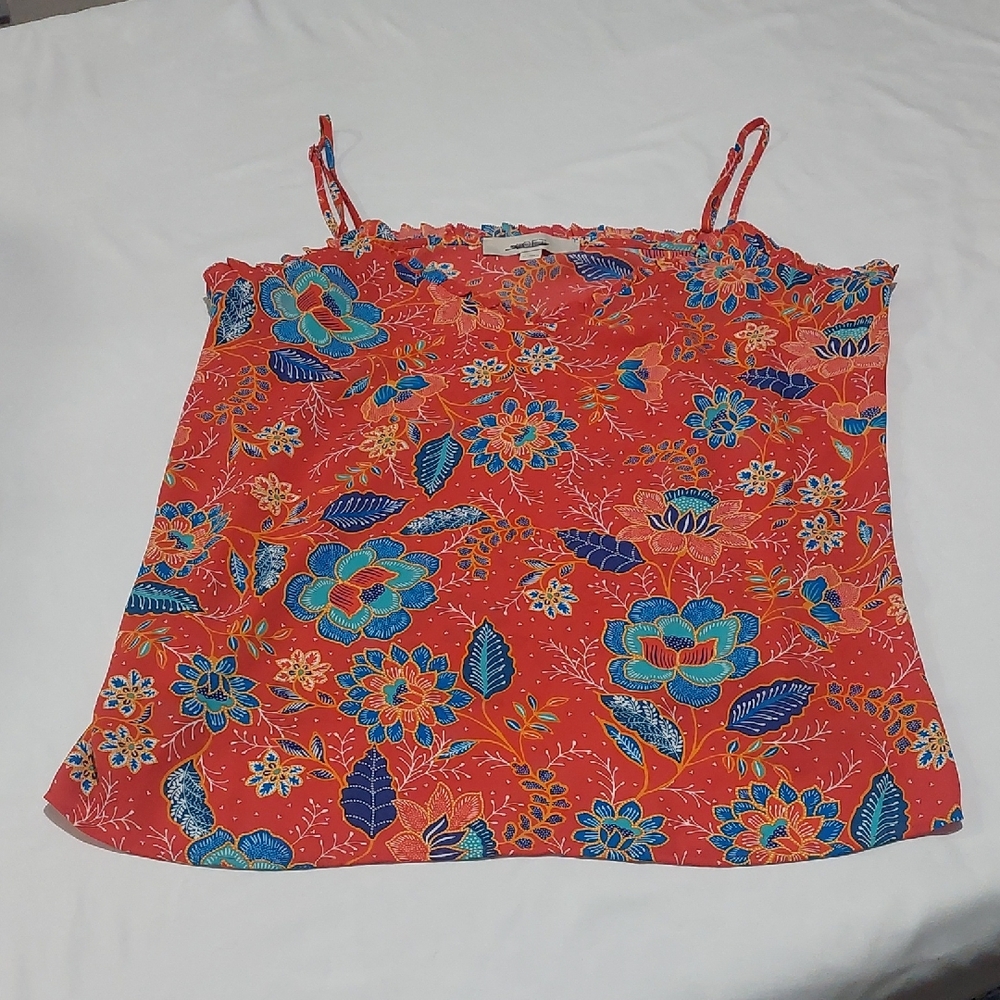 LOFT Red Floral Camisole Top.Size Medium .